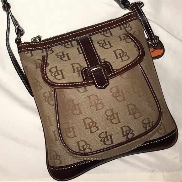 Dooney & Bourke Brown Canvas and Leather Crossbody - Picture 2 of 5